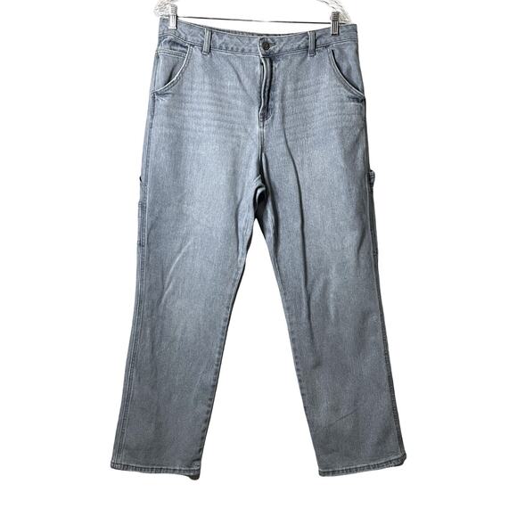 Sincerely Jules Carpenter Jeans Womens Size 11 Blue Utility Jeans Straight Leg - Picture 1 of 6